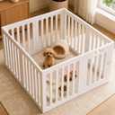 VNE Dog Playpen Indoor with Door, Portable Puppy Playpen, 8-Panel Pet Pen