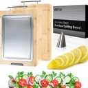 Premium 304-Stainless Steel Metal Cutting Board for Kitchen – 2 in 1-High quality Bamboo and Steel Chopping Board for Kitchen with Juice Groove for Cutting Meat,Vegetables and Fruits, Easy Clean