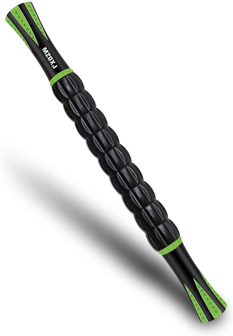 Muscle Roller Massage Roller Stick for Athletes, Help Reducing Muscle Soreness Cramping Tightness Leg Arms Back Calves Muscle Massager (Black-Green)