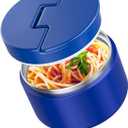 12oz Soup Thermo for Hot Food Kids Vacuum Insulated Food Jar Twist-Free Soup Thermo for Hot Food Kids Leakproof Stainless Steel Wide Mouth Lunch Container (Blue)