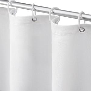 Awellife White Shower Curtain for Bathroom Stall Natural Cotton Cloth Fabric Farmhouse Boho Shower Curtain with 10 Durable Hooks 60" W x 72" L (60"W x 72"L, White)