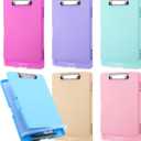 6 Pcs Plastic Clipboard with Storage, Colored A4 Nursing Heavy Duty Clip Board Folder, Waterproof Clipboard Case Box with Pen Holder Side-Opening Nursing Clip Board for Office, Hospital Nurse, Lawyer