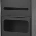 Shower Niche, Recessed Waterproof Bathroom Niche, 304 Stainless Steel with Toilet Paper Holder for Bathroom Bedroom Office Kitchen, Black, 11 inches x 28 inches x 5.4 inches