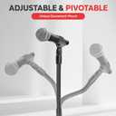 Pyle Universal Microphone Stand - M-6 Mic Holder USA Standard Adapter and Height Adjustable from 31.5 to 60 Inch High w/ Pivotable Gooseneck Mount - Heavy Duty Clutch Tension Knob PMKS32
