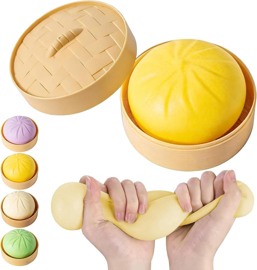 2PCS, Mystery Dumpling Squishy Comes with Small One in Any Color, Fidget Toys Adults and Teens, Easter Basket Stuffers, Stocking Stuffers, Squeeze Toys for Stress Relief Gifts