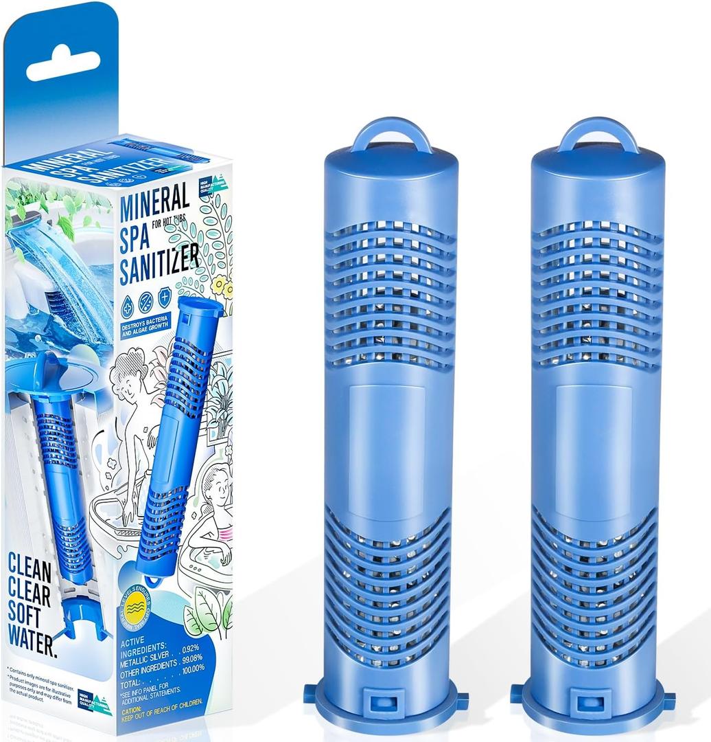 Replacement for Jacuzzi Mineral Cartridge Spa Stick 2890-185 Hot Tub Filter for All Jacuzzi J500 J400 J300 J-LX Series Hot Tub Filtration System All Spa Flow Rates Up to 500 Gallons Blue, 2-Pack