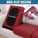 Smiry Waterproof Couch Cushion Covers, Stretch Washable Sofa Cushion Cover, Soft Sofa Slipcover Elastic Non-Slip Furniture Protector for Pets, Kid (Medium, Wine Red)
