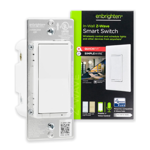 Enbrighten Z-Wave In-Wall Smart Light Switch with Quick Fit and Simple Wire, Works with Google Assistant, Alexa, & SmartThings, Z-Wave Hub Required, Smart Home, 700 Series, 58433