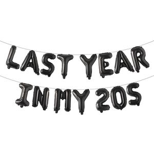 Last Year In My 20s Birthday Decoration Last Year In My 20s Banner 29 Birthday Decoration Last Year In My 20s Birthday 29 Birthday Balloons (LAST YEAR IN MY 20S Black)