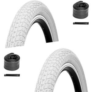 2-Pack 16/20 Kids Bike Tire, 16/202.125 inch BMX Heavy Duty Bike Tire with 16"/20" Inner Tubes Schrader Valve, Compatible with Child, Tricycle, Cruiser Bike