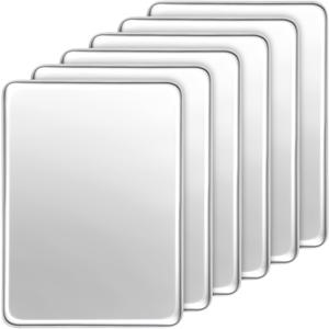 Remerry 6 Pack Stainless Steel Tray 16 x 12 Inch Metal Food Serving Tray for Baking Cookie Sheet, Lab Medical Instruments, Dental, Tattoo and Surgical