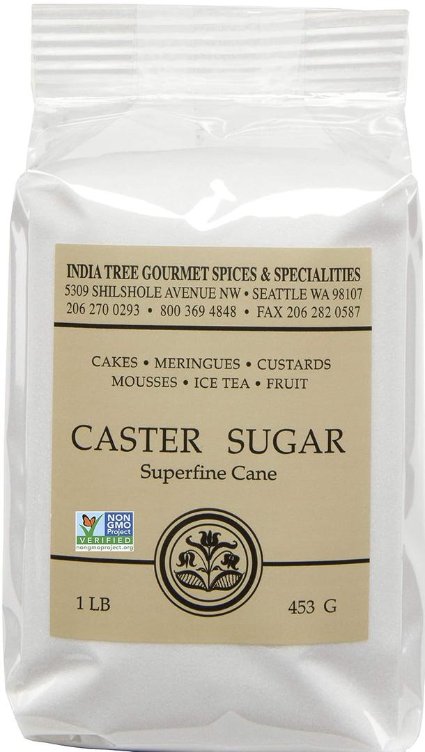 India Tree Superfine Caster Baking Sugar, Original, 16 Ounce, BBD: 04/20/2033