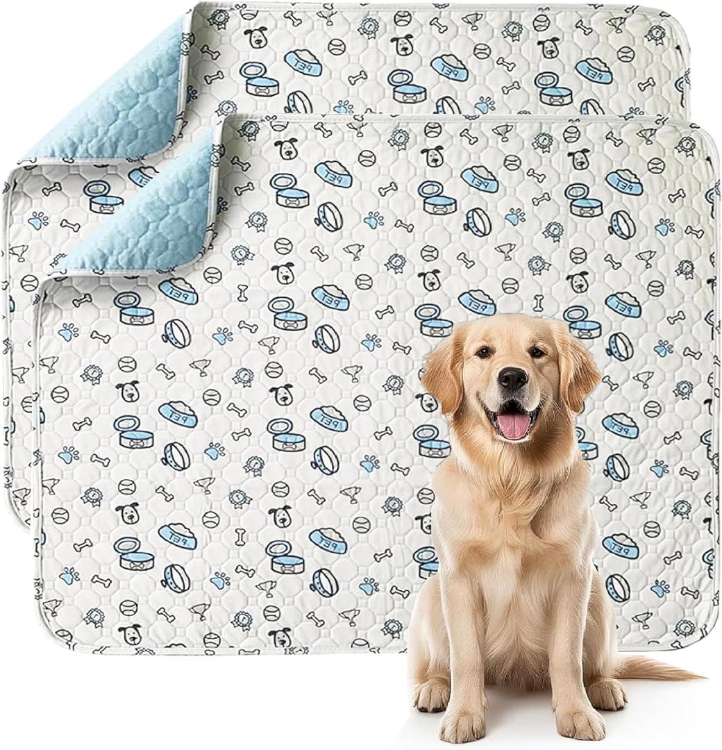 Washable Pet Urine Pad, Pack of 2 Reusable Puppy Pads Mat for Dogs, Quick Absorbing Puppy Pads for Dogs, Cats, Guinea Pigs, 45 x 60 cm