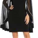 R&M Richards Women's Crystal Glow Evening Dress (Black, XXL)