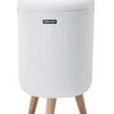 Feidash Intelligent Automatic 10L Waste Bin for Bathroom, Narrow Design with Lid, Plastic Waste Bin, Sensor Activation (White)