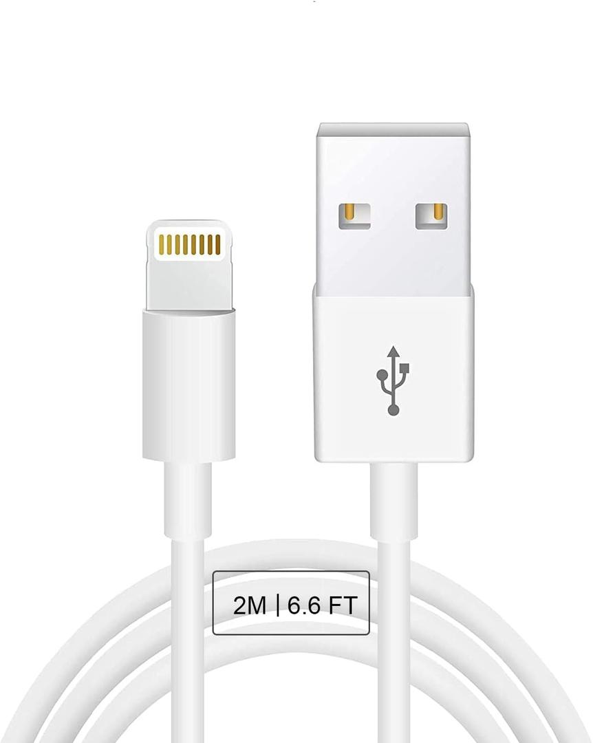 Apple Original Cable [Apple MFi Certified] Lightning to USB Cable Compatible iPhone 13/12/11 Pro Max/XS MAX/XR/XS/X/8/7/Plus/6S iPad AirPods,iPod Touch (2M/6.6FT) Original Certified - White