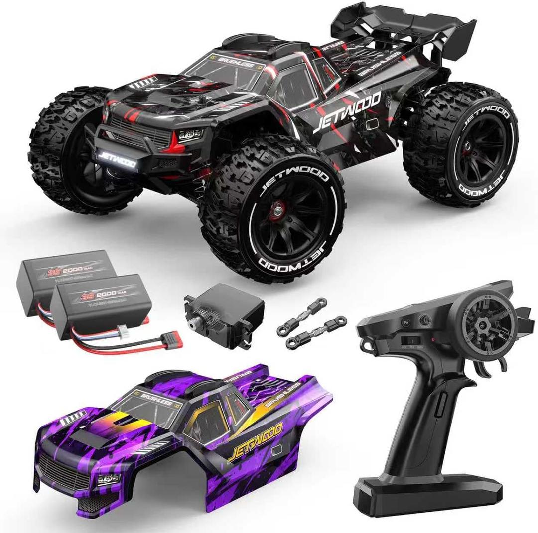 JETWOOD 1/14 50mph Electric Brushless RC Car for Adults, JC14EP V3 All Terrain Super Fast Remote Control Car, Offroad RTR Hobby RC Trucks, Waterproof 3S High Speed, Metal Gear Servo (Upgraded Version)