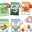 24 Pack Sports Keychain Valentines Cards for Kids School Boys Valentine Classroom Gifts Bulk Fidget Valentines Day Party Favors Stress Balls for Kids Class Gift Exchange