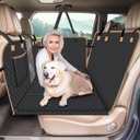 Dog Seat Cover for Back Seat Hard Bottom, Dog Hammock for Car, Backseat Cover for Dogs in Car, Black (For Car/Mid-Size Truck-SUV)