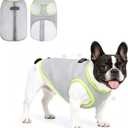 KOOLTAIL Dog Cooling Vest, Sun Protection Easy on off Cooling Pet Shirt Harness with Zipper & Leash Ring, Breathable Summer Quick Dry Clothes, Relief in Hot Weather for Dogs, Grey L
