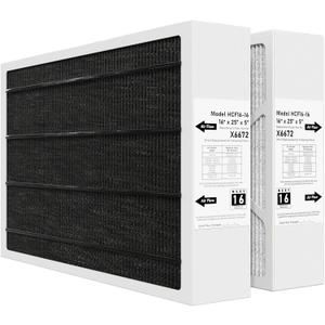 X6672 MERV 16 16x25x5 Furnace Filter Compatible with Lennox X6672 Carbon for Furnace HVAC System, Part #HCF16-16, 16x25x5 (Actual Size: 15.7 x 24.7 x 4.4 In), 2 Pack