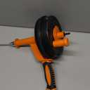 Drain Auger, Clog Remover with Drill Adapter, 25 Feet Flexible Plumbing Snake Use Manually or Powered for Kitchen, Bathroom and Shower Sink, Comes with Gloves (Orange)