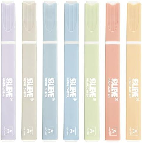Pack of 2 BLIEVE- Aesthetic Highlighters No Bleed Through Assorted Colors, Cute Highlighter For Journaling Office Supplies And School Accessories, Bible Highlighters And Pens No Bleed, 7 Pack (Pastel)