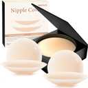 Nipple Covers for Women2 Pairs Reusable Silicone Pasties, Adhesive&Waterproof, No Show Design with Travel Box