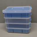 Art Supply Storage Organizer with 2 Removable Trays, 4-Layer 11QT Durable Craft Organizers and Storage for Sewing, Tool, Office Supplies, Art, Craft Supplies (Blue)