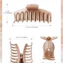 Mesovor 4 Pack Silicone Flexible Hair Claw Clips, 4.33" Large Claw Clip | Nonslip, Bendable, Soft Cozy Neutral Hairclips for Thin and Thick
