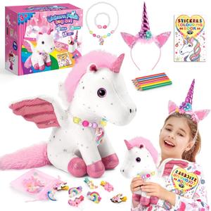 21-Piece Unicorn Gift Set for Girls Ages 3-8 | Soft Plush Stuffed Animals & Dress-Up Accessories Bundle | Idea Birthday Gifts, Christmas Presents, Party Favor for Kids Toddler Girls (White)