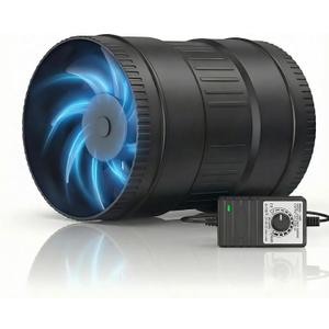 Toolazy 6 Inch Inline Booster Duct Fan with Speed Controller - 345 CFM Airflow with 19.2W Ultra-Low Power and Low Noise Inline HVAC Blower Fan for Basements, Bathrooms, Kitchens, Workshops