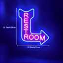 Restroom Neon Sign - Toilet Neon Light with Arrow for Restaurant,Store,Bar,Bathroom Office Hotel Decor (Right Blue)