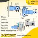 242252702 Refrigerator Water Inlet Valve for Frigidaire Kenmore Electrolux Crosley, Replace 240321801 240505101 240505102 240508101 240508102 240531101 241734301 241734302 7241734301 2692163 etc.