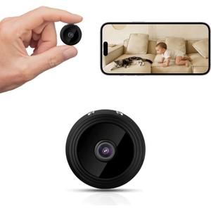 J-SINIGIDIN Mini Hidden Spy Camera, WiFi Wireless Small Camera, Home Security Cameras for Pet, Baby with Night Vision, Motion Detection, App Control A9