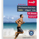 Koala Ultra Premium Photo Paper 8.5X11 In Satin Photo Printer Paper for Inkjet Printer Water-Resistant Semi Gloss 25 Sheets 72lb