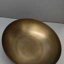 Kate and Laurel Rooks Ribbed Decorative Metal Bowl; 12 Inch Diameter; Brass; Modern Raised Fruit Bowl for Kitchen Counter or Use as a Key Bowl for an Entryway Table (Gold)