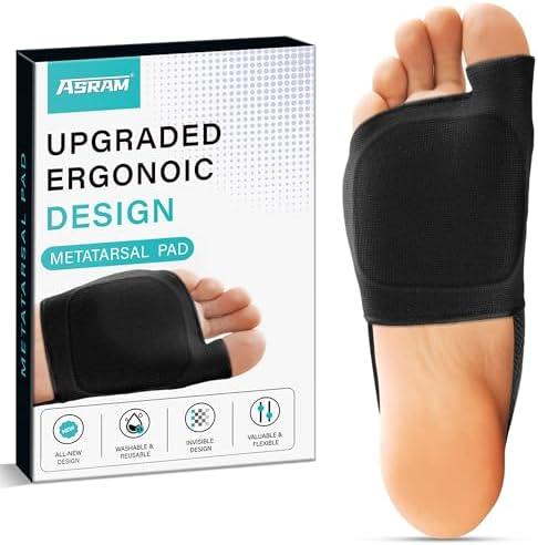 ASRAM Metatarsal Pads with Gel Pad, Ball of Foot Cushion, Forefoot Pads, Fabric Soft Socks for Metatarsal Pain Relief, Metatarsalgia, Bone Spur, Aching Feet Relieve Feet Pain.