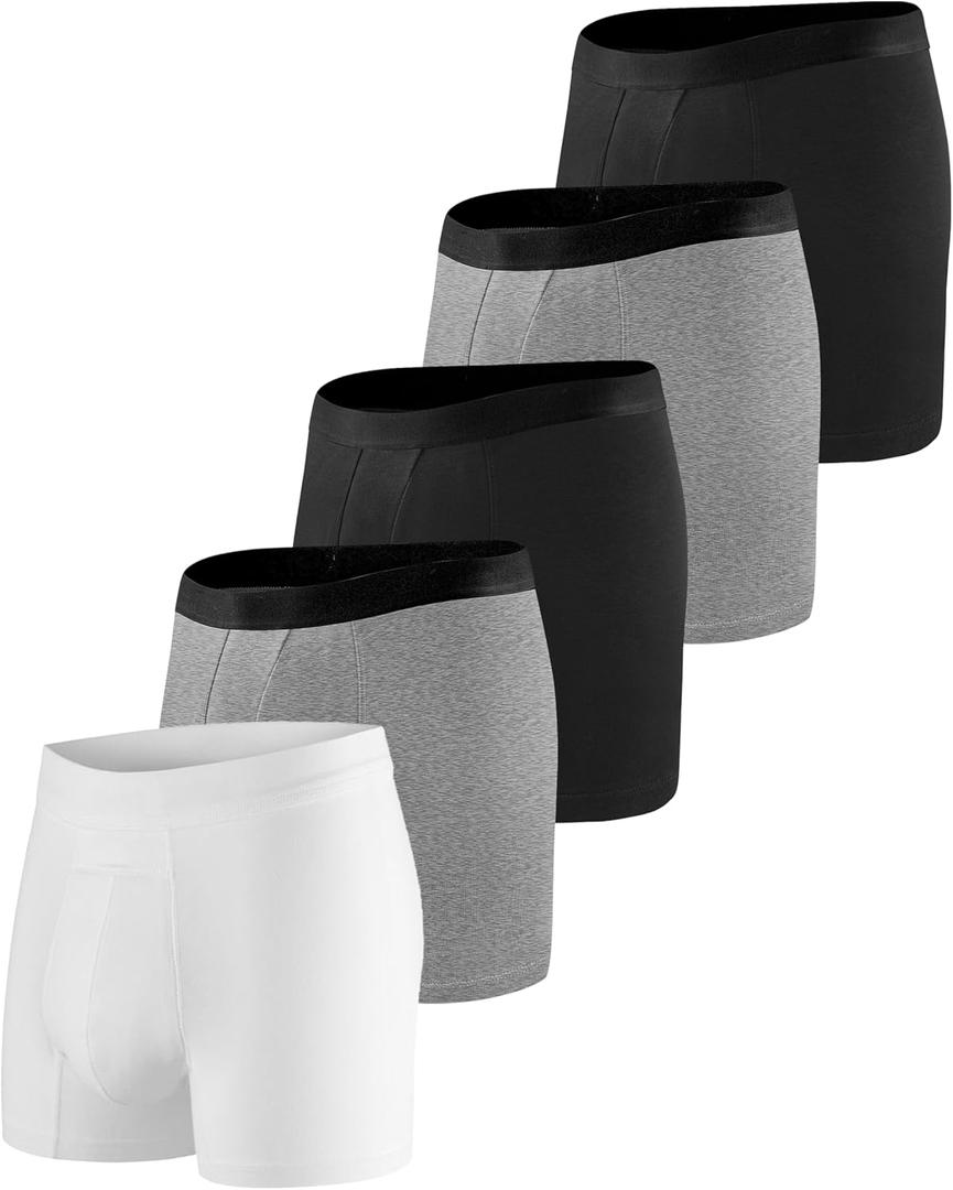 Incontinence Underwear for Men 150ML Absorbent Washable Reusable Heavy Flow Bladder Cotton Leak Proof Protective Boxer Briefs 5 Pack (Multicolor02, Large)