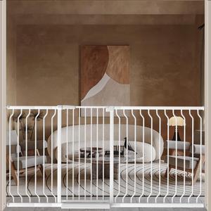 WAOWAO 40.55" Extra Tall Baby Dog Pet Gate 57.48-74.4" Wide Indoor  White, 57.48-74.4"/146-189cm 
