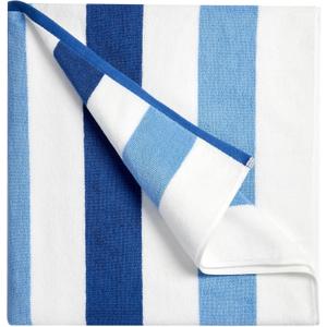 Cotton Oversized Beach Towel - Extra Large 40"X70" Plush Thick Pool Towel, XL Fluffy Blue Beach Towels Stripe Swimming Towel for Adults Men's Women (White Navy Blue)