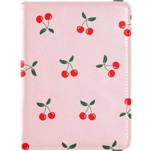 Passport Holder Cherry Fruit Passport Cover for Women Men,Travel Document Organizer Holder Accessories Boy Girl t personalized Passport Wallet