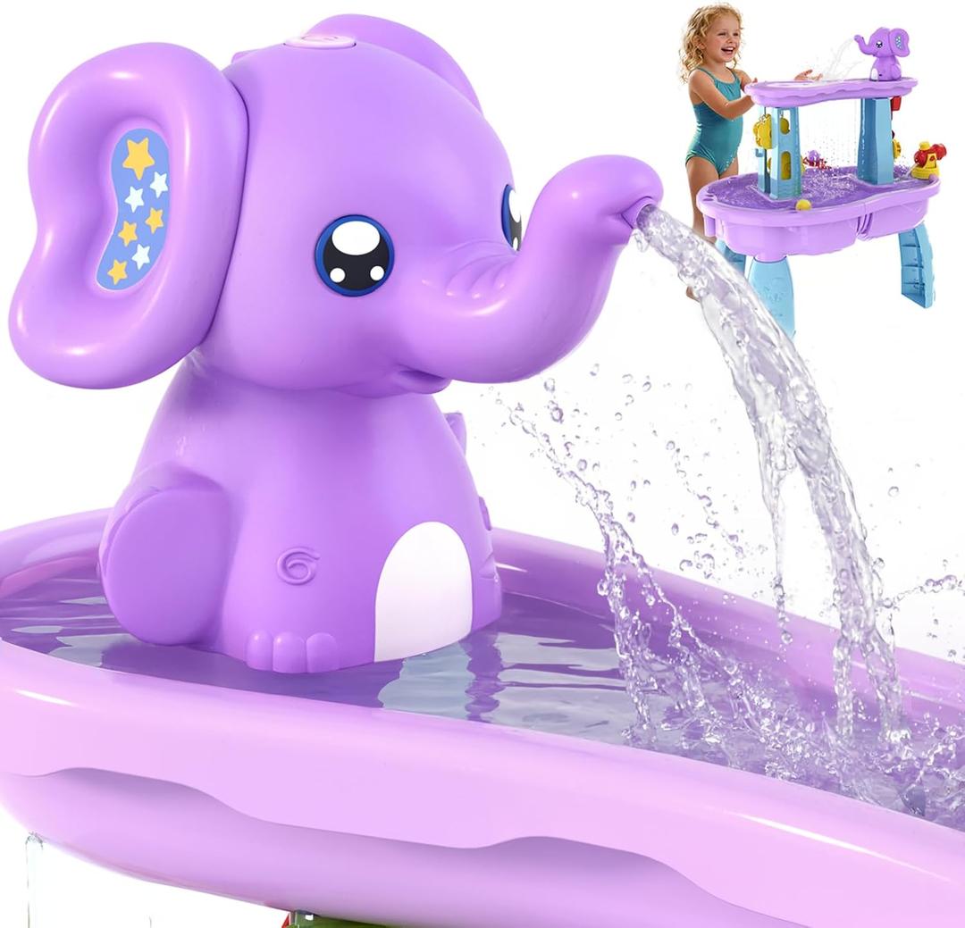 Water Table Pump Continuous Flow, Rechargeable Cordless Pump for Water Table, Portable Water Table Accessories Summer Outdoor Outside Backyard Fun Toys Gifts for Toddlers Kids, Purple