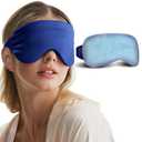 Cooling Eye Mask for Puffy Eyes - FSA HSA Eligible, Cold Compress for Migraines Headache and Puffiness, Gel Eye Mask for Sleep Dark Circles, Reusable Face Ice Pack (Blue)