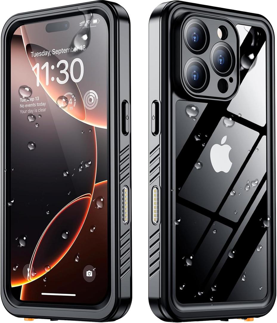 SPIDERCASE for iPhone 16 Pro Max Case Waterproof, [12FT Military Drop Proof] [IP68 Waterproof] [Full Body Protection] Heavy Duty Protective Cover for iPhone 16 Pro Max 6.9, Black