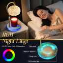 Candle Warmer Lamp with RGB Lighting - Dimmer Electric Candle Lamp Warmer Crystals Lampshade,Adjustable Height Wax Warmer Lamp with 2 Bulbs for Jar Candles,Gifts for Mom Womens(White)
