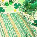 Fovths 100 Pieces St Patrick's Day Beads Necklaces Bulk 18 Kinds of Pendants Green Shamrock Coins Hat St Patricks Beads Necklace for Parade St Patrick's Day Decoration Party Supplies
