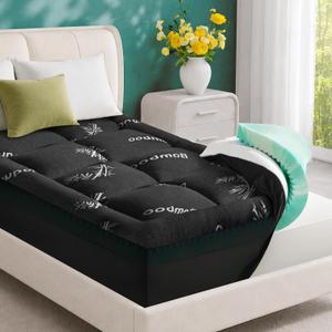 4-Inch Dual-Layer Bamboo Viscose Cooling Memory Foam Mattress Topper Full