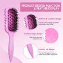 2 x Curl Defining Brush  Curly Hair Brush for Wet or Dry Use  Detangles Knots, Reduces Frizz  Styling Tool for All Hair Types, Unisex (Watercolor pink)