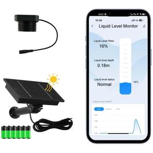 Smart TLC 2326-WF-S Tuya APP Efficient Solar Power Supply Accurate Liquid Level Monitor WiFi Water Oil Tank Level Sensor Waterproof IP65 Household Alarm Outdoor Ultrasonic Indicator